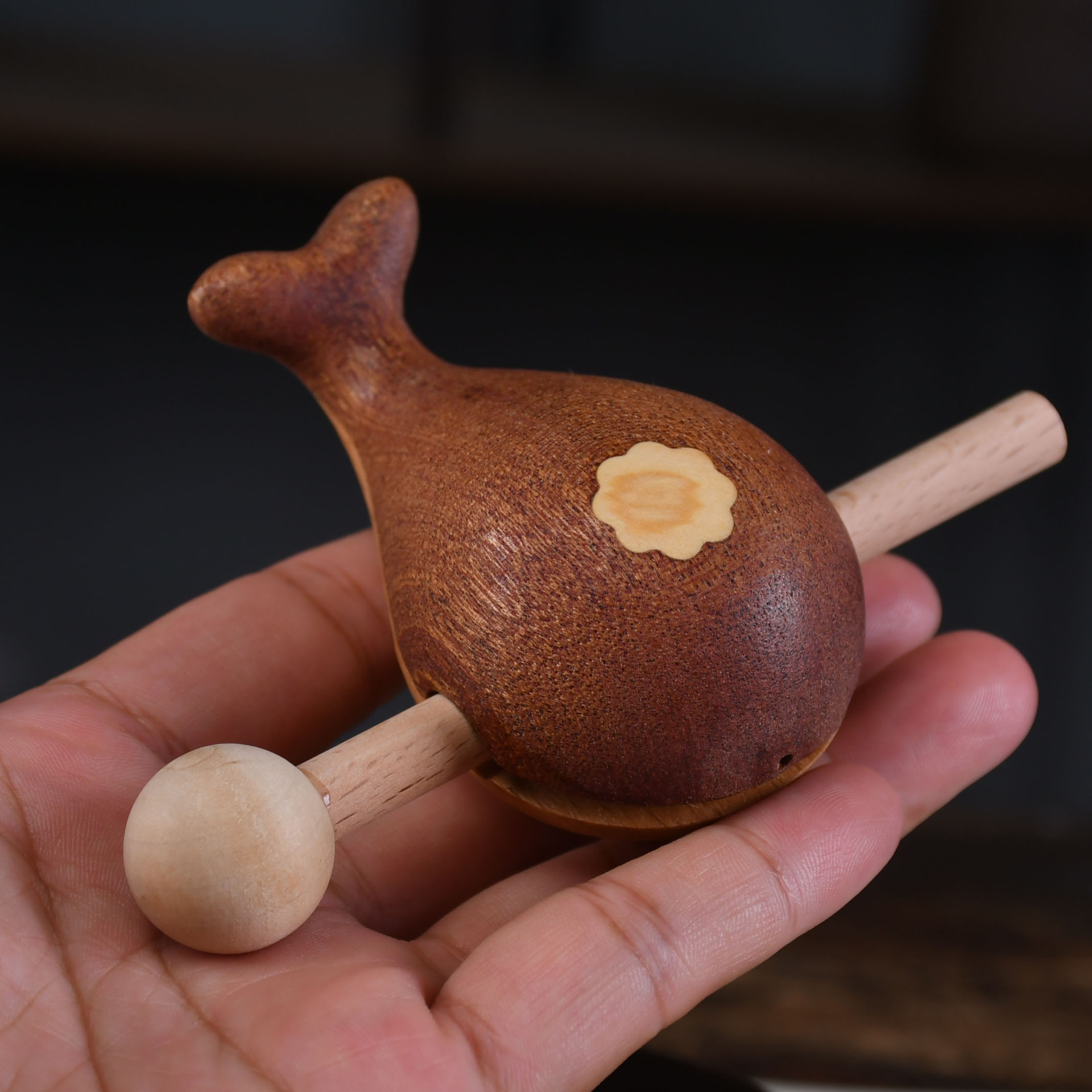 Деревянная рыбка в форме кита милый портативный артефакт для снятия стресса офисная медитация ударный инструмент