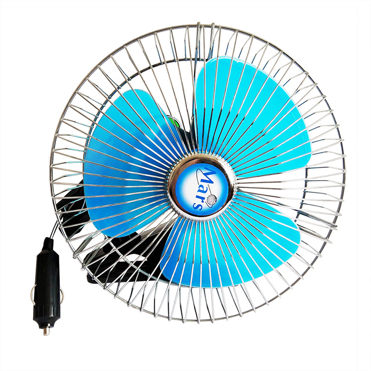 Car Fan 10/8/ 6inch Semi-Enclosed 12/24V Fan 3-Blade 4-Blade Truck Can Shake Its Head and Rotat the Car Fan