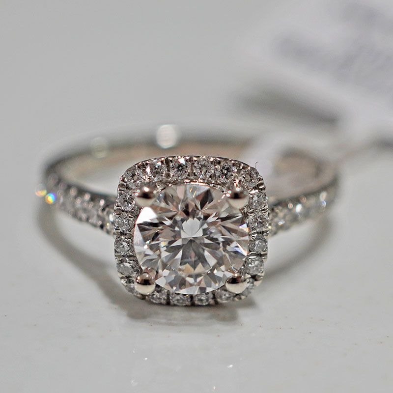 Кольцо из платины Pt950 с выращенным бриллиантом для женщин, квадратное, звездное, для свадебного предложения