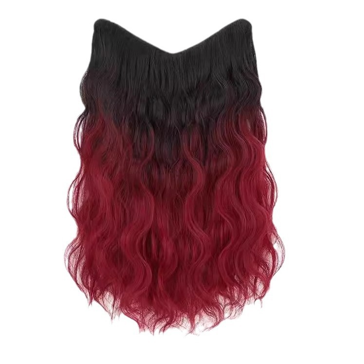 Wig for Women, One-Piece Parisian Painted Gradient, Long Straight Hair for Women, Fluffy Water Ripples, Simulated Wig Piece