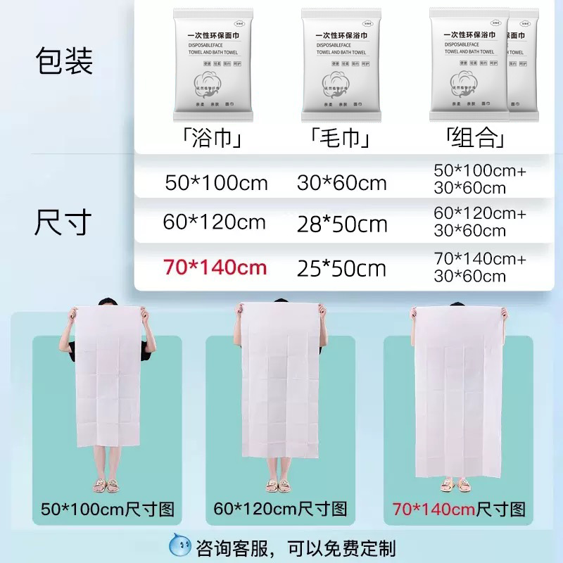 Disposable Bath Towels Individually Packaged Towels Hotel Guesthouse Supplies Thickened Enlarged Portable Bathing