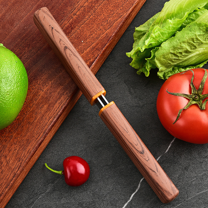 Longfeng Yuanyang Double Knife Fruit Knife Portable Household Cutting Vegetables and Meat Cutting Stainless Steel Knife Fruit Knife Peeler Knife Two-Use