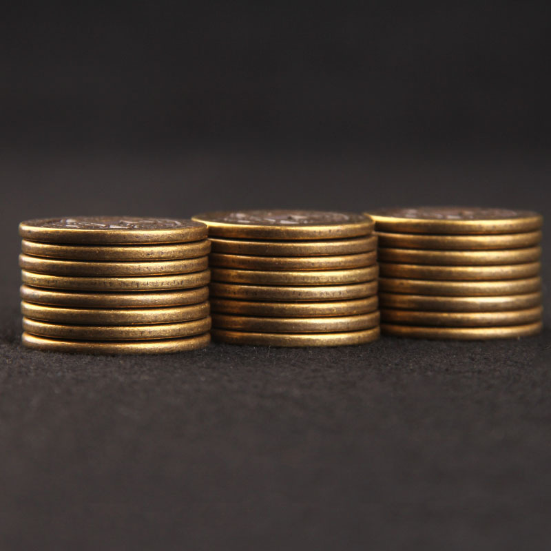 Pure Brass Entrance and Exit Safety Wealth-Attracting Treasure for Home Protection 2.5cm 2.8cm 3.2cm Thickened Copper Coin Threshold