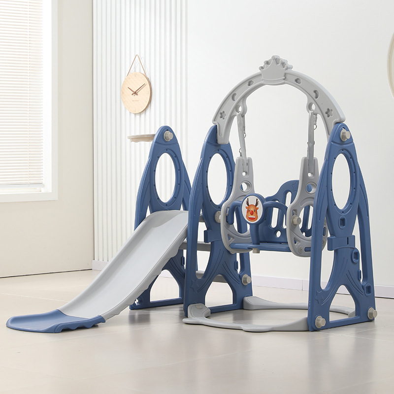 Горка-качели ракета для детей, большая горка для дома, четыре в одном