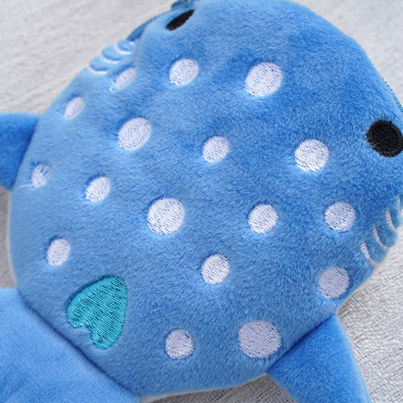 Factory production cartoon children shark coin purse plush zipper bag data cable packaging jewelry pendant small gifts