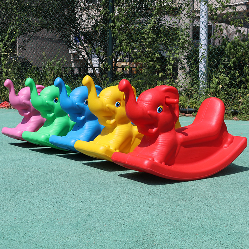 Kindergarten Trojan Horse Children's Rocking Horse Anti-fall Plastic Rocking Horse Anti-rollover Baby Outdoor Toys