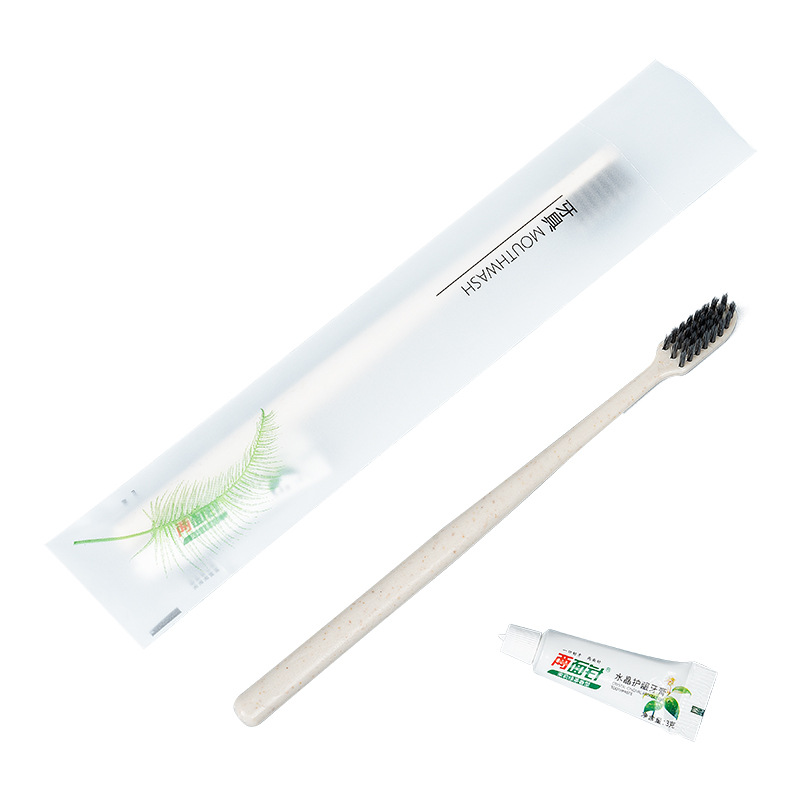 Hotel disposable toothbrush with toothpaste soft film suit household soft hair homestay toiletries hotel wholesale LOGO