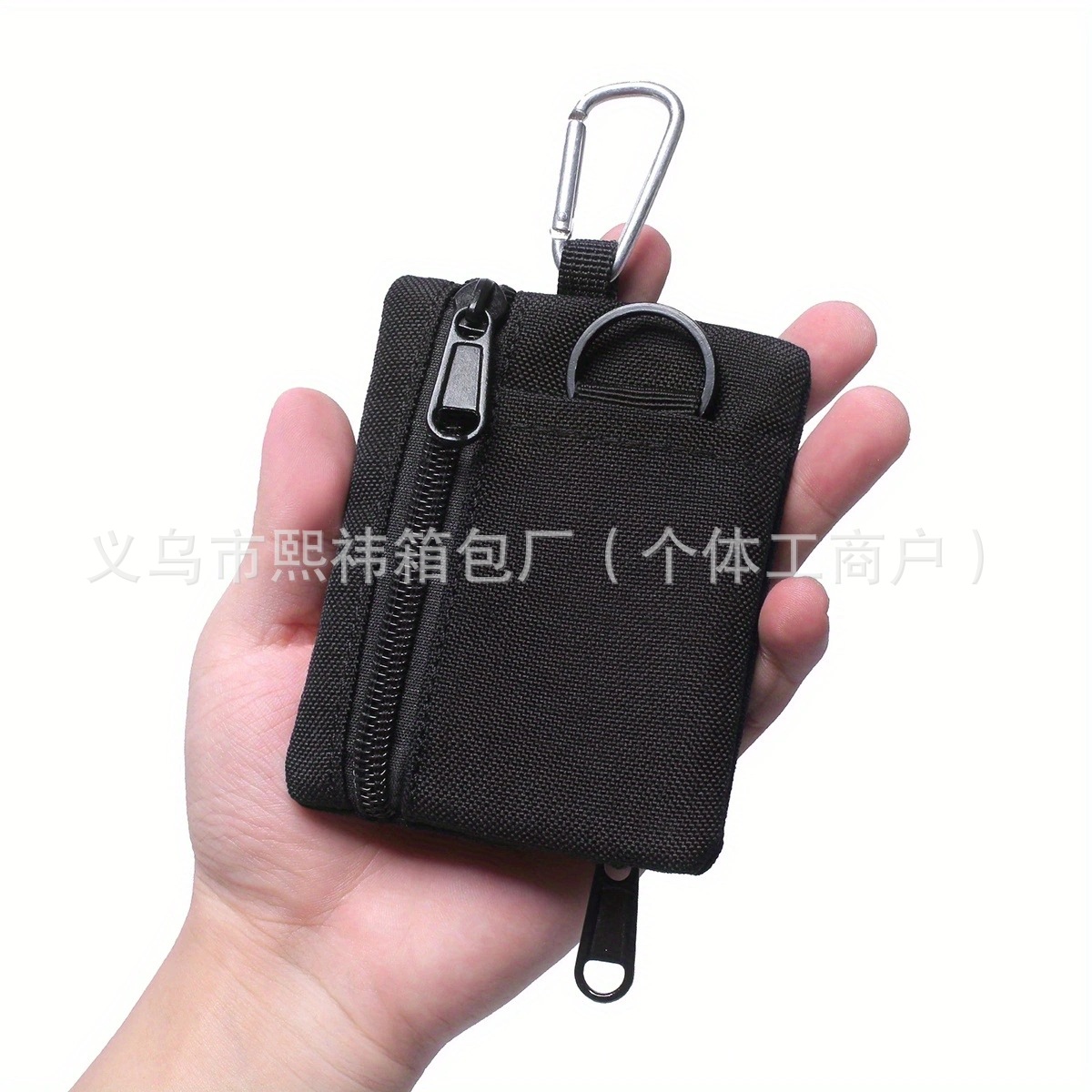 Quick Grab Personality PU Material Army Fan Style Zipper Small Coin Purse Small and Lightweight Keychain Bless for Travel Storage