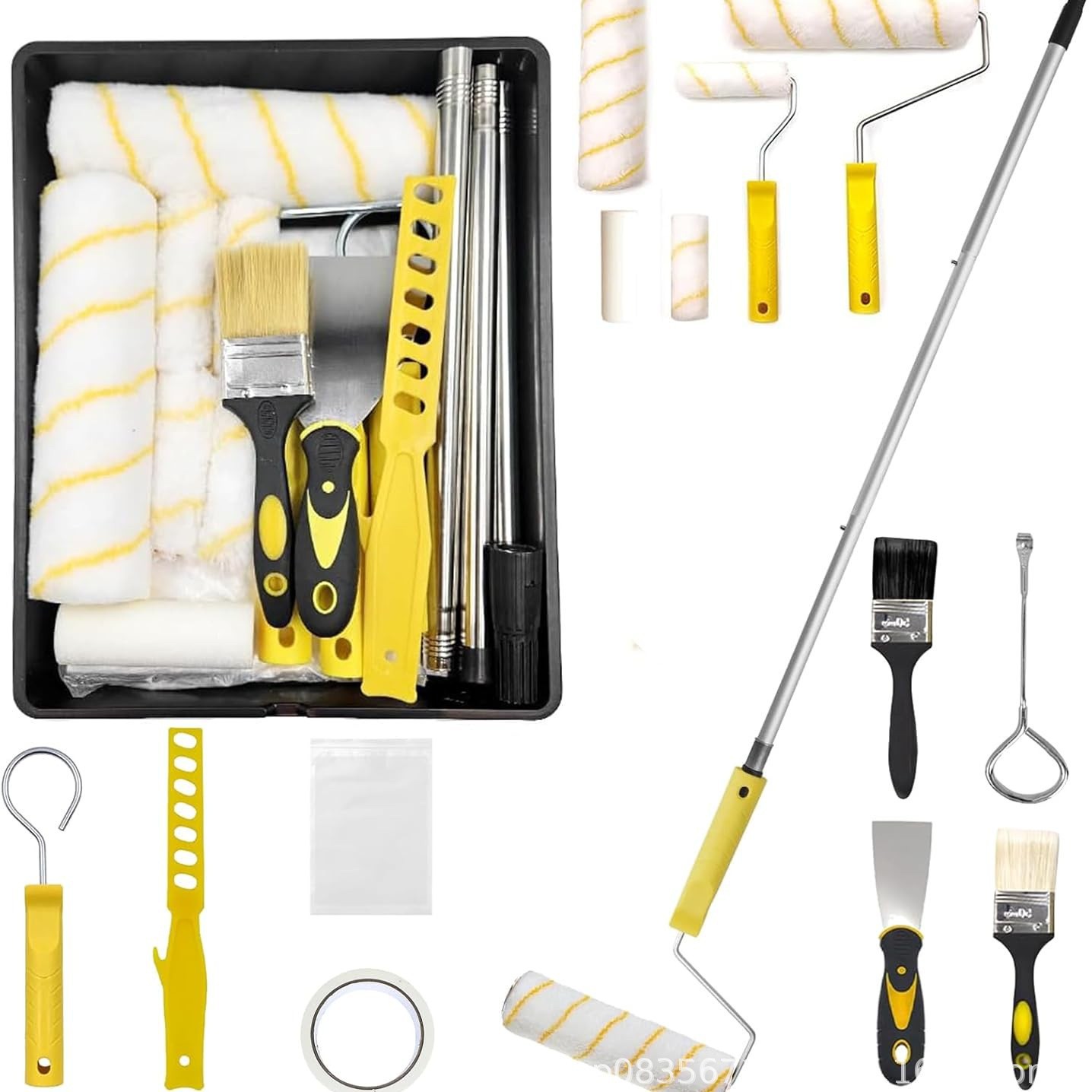 Валик для краски с водоотталкивающей латексной щетиной 9 дюймов, набор щеток для стен