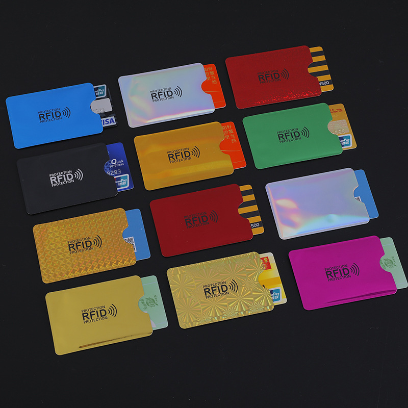 Rfid Colorful Aluminum Foil Laser Anti-Degaussing Anti-Theft Bank Card Id Card Protective Cover Nfc Shielding Card Holder