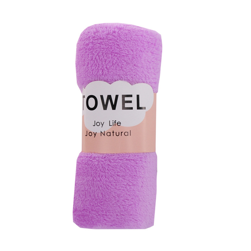 Factory Solid Color Coral Fleece Towel Warp Knitted Cutting Edge Not Deformed Thickened Soft Absorbent Gift suit Bath Towel