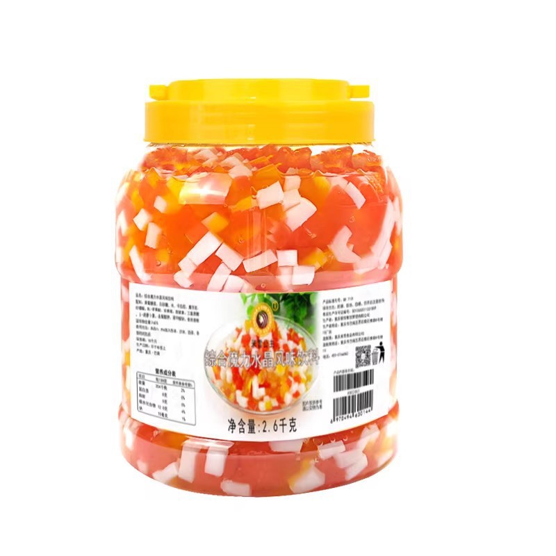 Mi Xue Three-Color Konjac Crystal Coconut Chunks Direct Sale Coconut Meat Ready-To-Eat Milk Tea Shop Special Commercial Wholesale No-Cook