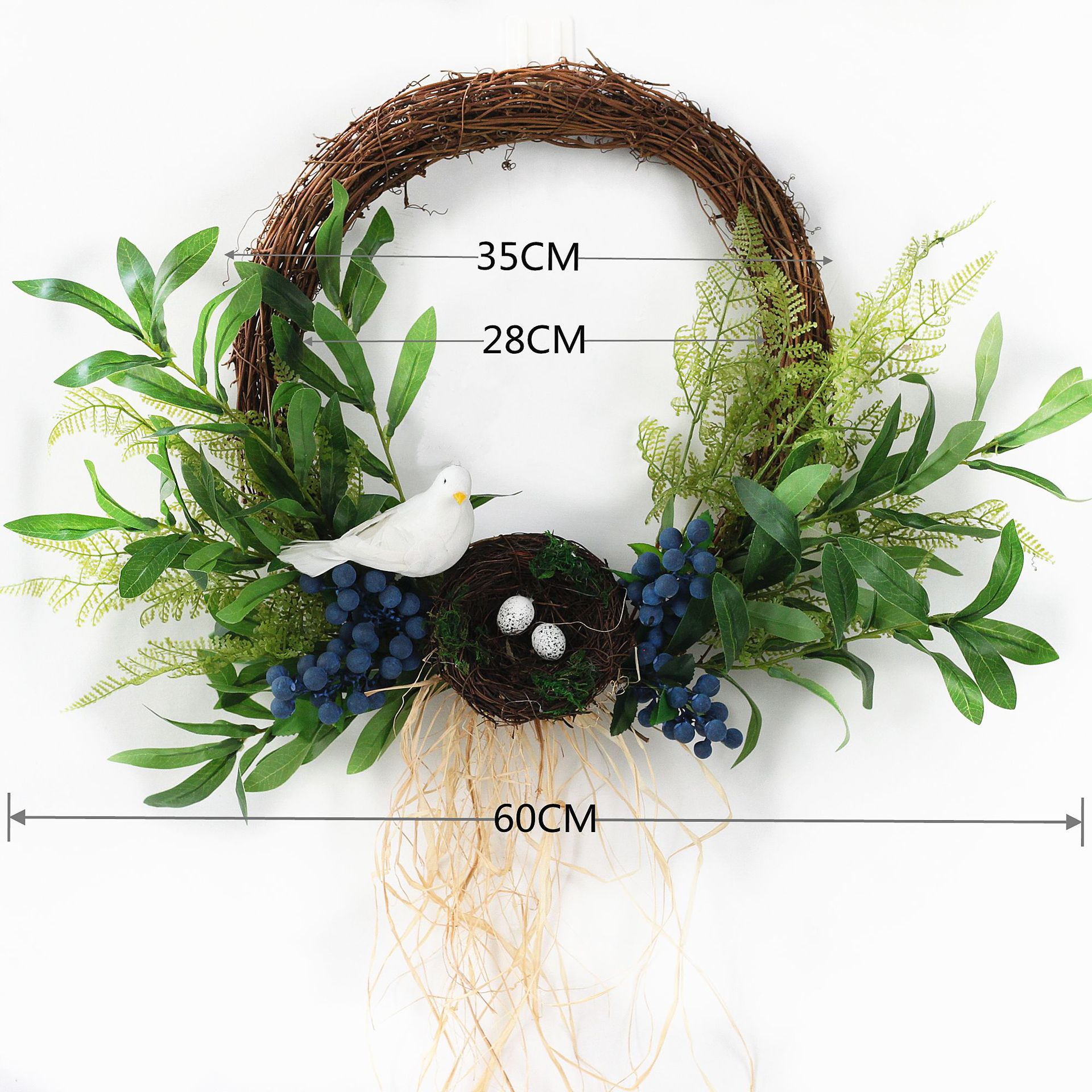 New spring Garland door ring decoration Garland creative olive branch bird nest door decoration wall decoration Amazon Supply