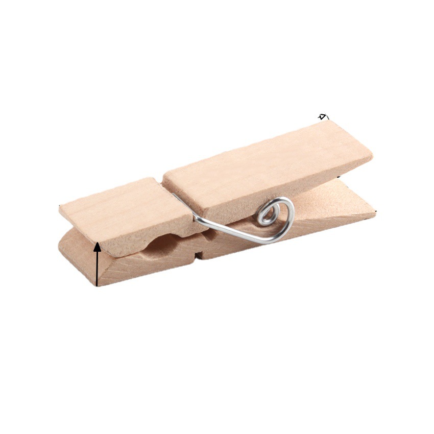 Factory Direct Supply 2.5~15cm Wood Color Wooden Clip Storage Clip Small Wooden Clip Business Card Photo Clip Wooden Crafts