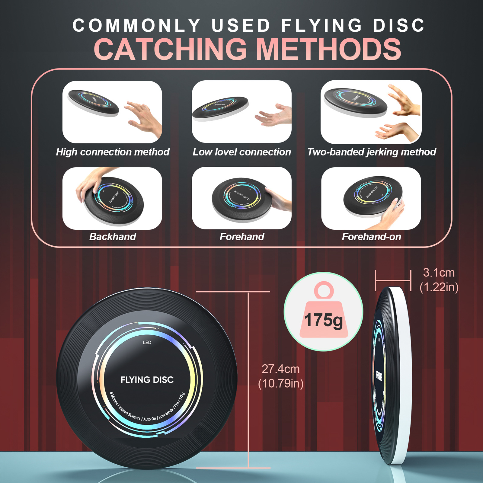 Cross Border LED Luminous Frisbee Rechargeable UFO Competitive Game Outdoor Sports Toy