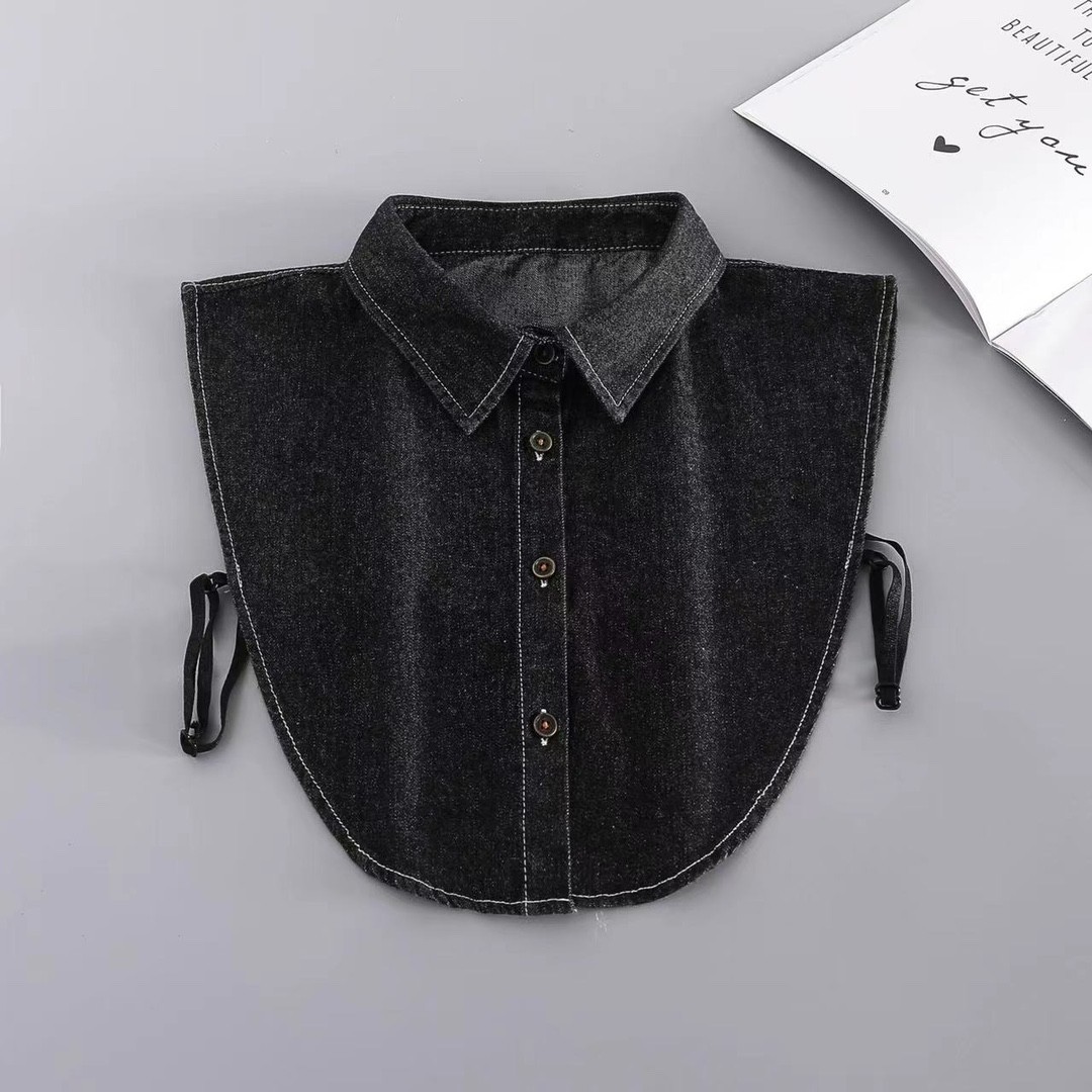 Winter stand collar white adult suit Korean style cute solid color ruffled sweater formal fake collar