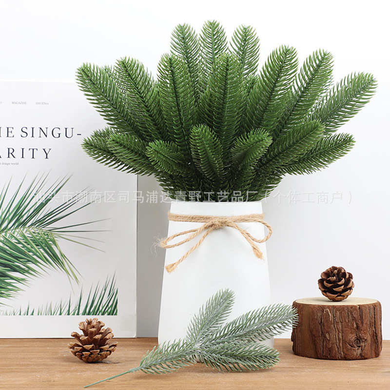 Simulated Plant Plastic Stereo Double-Sided Pine Needles Simulated Plastic Pine Needles Christmas Tree Garland Decoration Plastic Pine Needles