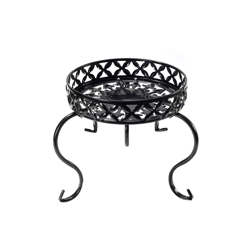 European-style Single-layer Wrought Iron Small Flower Rack for Balcony Green Diaosi Potted Plant Floor-standing Storage Rack Fashionable Creative Flower Pot Rack