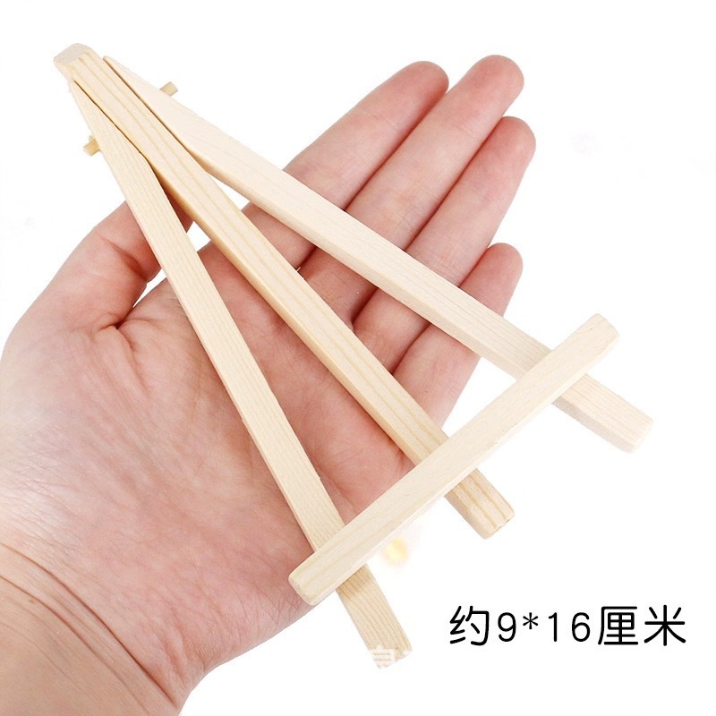 Solid Wood Triangle Easel Display Stand Mini Pine Desktop Stand Tripod Wooden Sign Small Stand Picture Frame