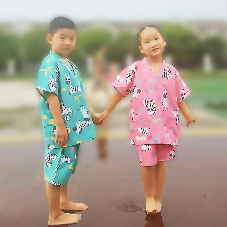 Children's Sweat Clothes Men's and Women's Pure Cotton Foot Bath Massage Clothes Sauna Clothes Children's Baths Foot Therapy Shop Club Bathrobe Pajamas