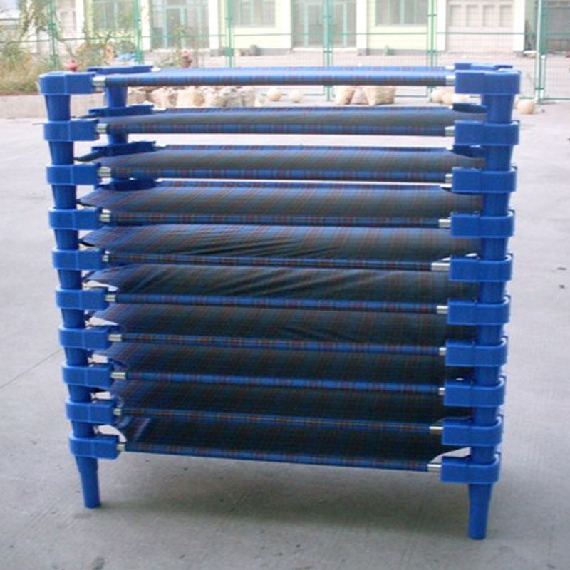Factory Kindergarten Plastic Canvas Bed Children's Bed Nursery Class Lunch Break Bed Early Education Class Small Bed Baby Bed Stacked Bed