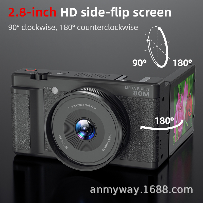 New Popular Digital Camera with High-Definition 270-Degree Rotating Shooting to Capture Life, Ccd Digital Camera for Students