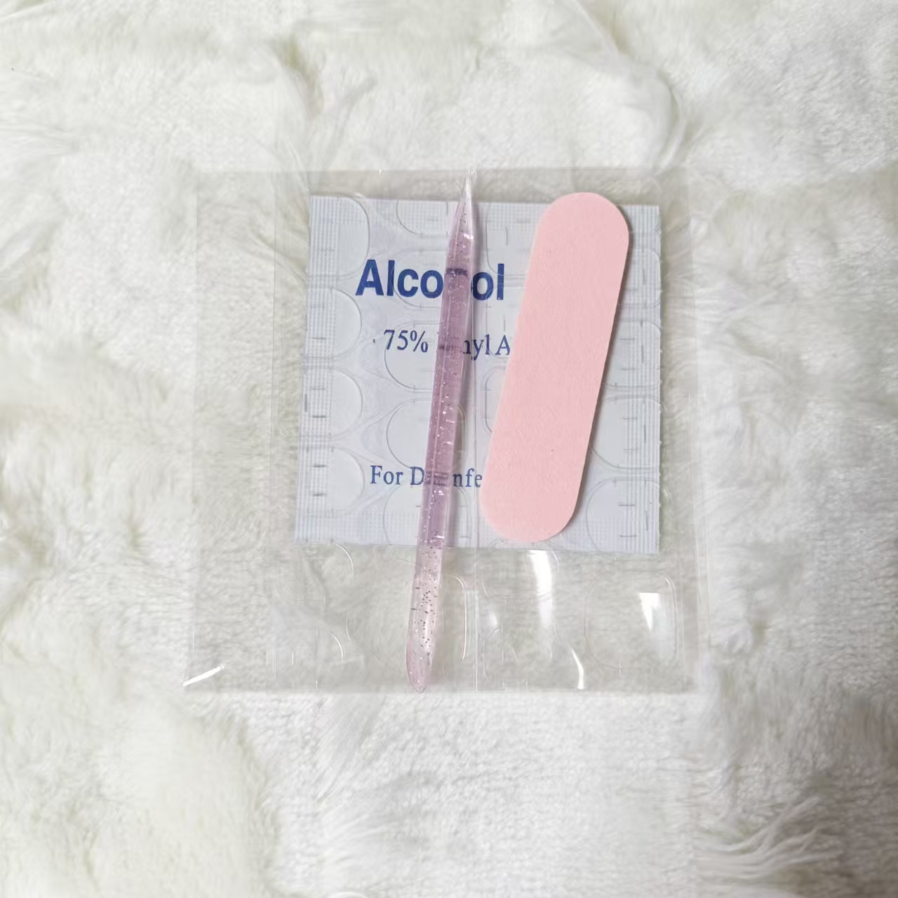 Wearing a four-piece kit alcohol cotton slices orange sticks double-sided jelly glue rubbing strip nail kit suit