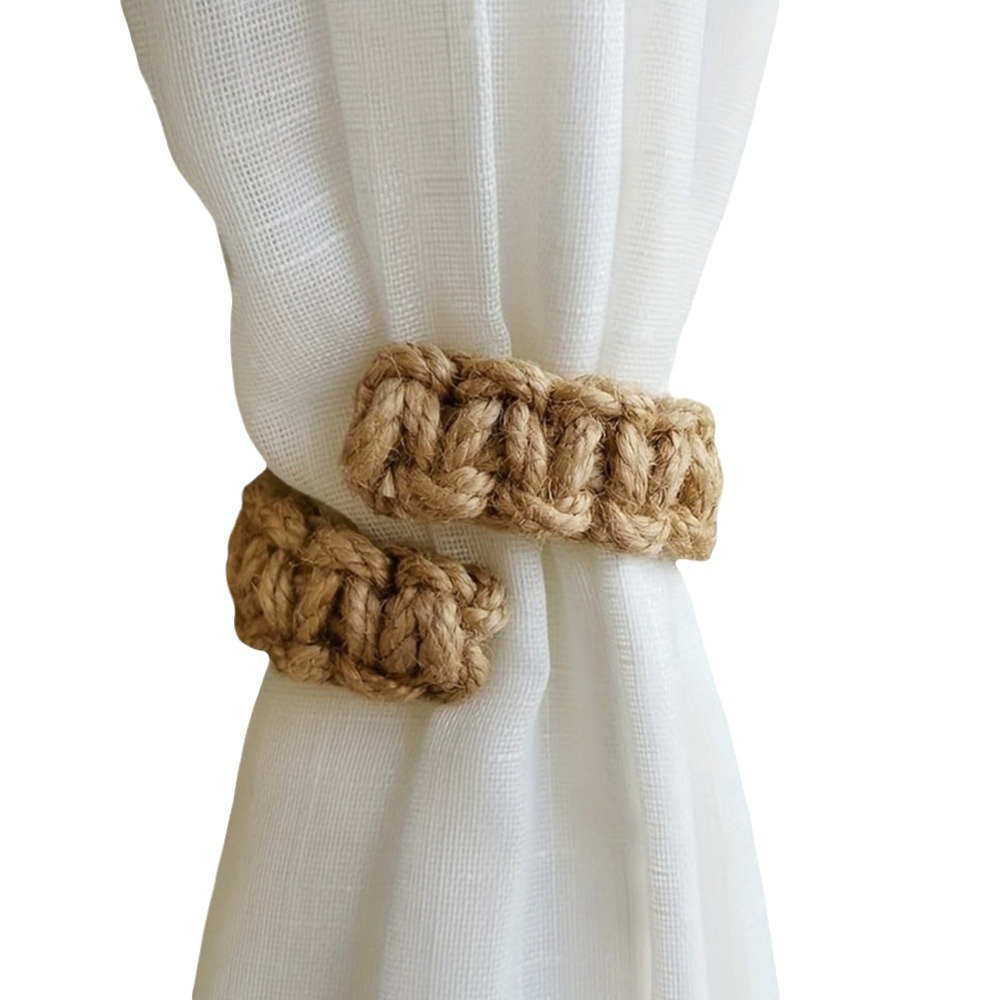 Cross-Border Hot-Selling Nordic Hemp Rope Curtain Fabric Ties, Handmade Woven Versatile Cotton Rope Back Ties