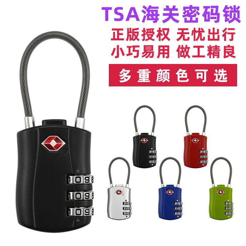 Cross-Border Popular Tsa007 Wire Rope Customs Password Hanging Engineering Plastic Cabinet Mechanical Luggage Lock 527S