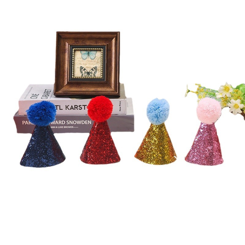 Cross-border children's pet birthday bow tie birthday hat suit teddy dog cat bow party new Handmade