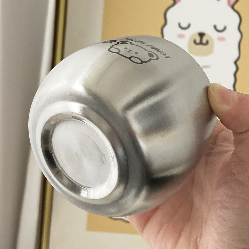 Cartoon Stainless Steel Creative Kidsren's Water Cup Household Baby Double-Layer Anti-Scald Milk Cup Thickeneded Anti-Fall Cup 2024