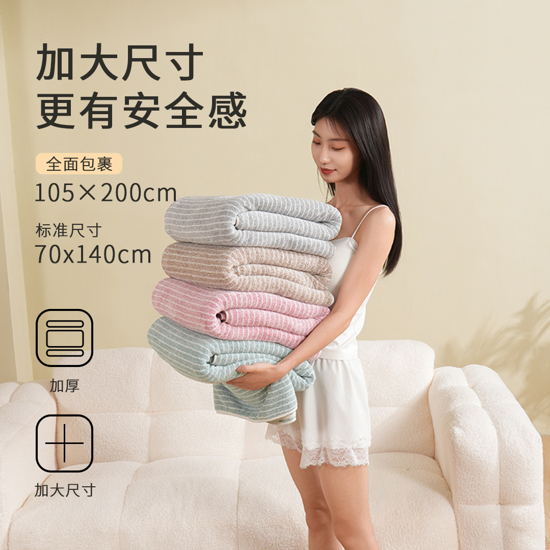 High Density Set Towel Coral Fleece Wide Bath Towel Printed Absorbent Towel Thickened Large Bath Towel Foreign Trade Towel temu