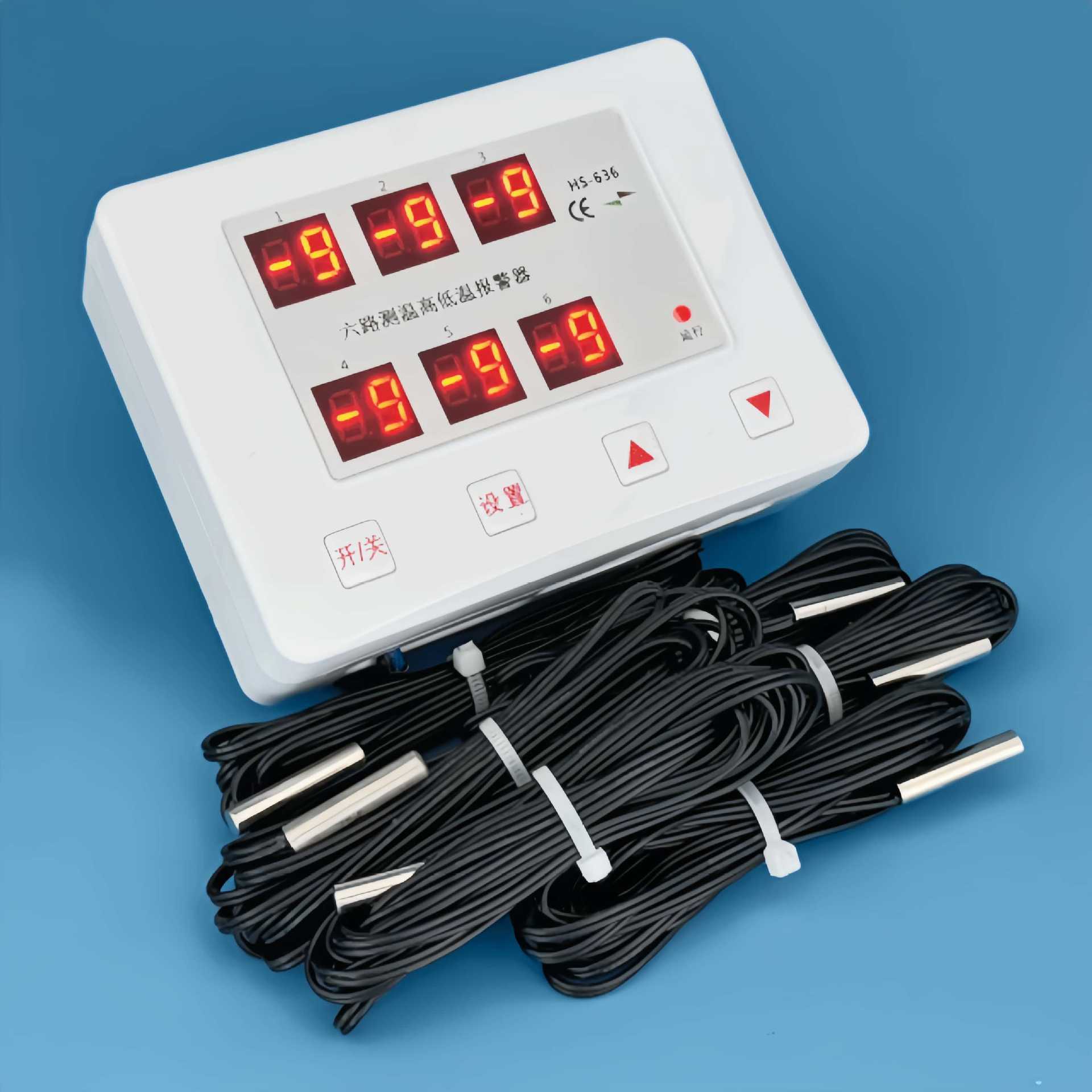 Bellon 636 Car Tire Monitoring High and Low Temperature Alarm Breeding Warehouse Six-Way Overheating Alarm Instrument