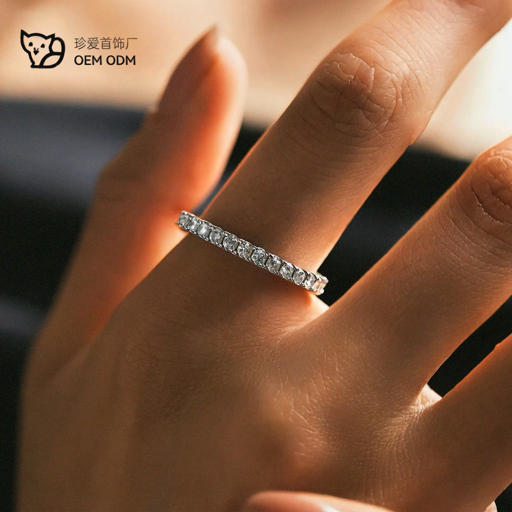 Популярное кольцо из моиссанита 925 пробы для женщин, доступная роскошь и высокий класс, полный комплект камней Xiaohongshu Douyin Xia Kuaishou с яркой галактикой