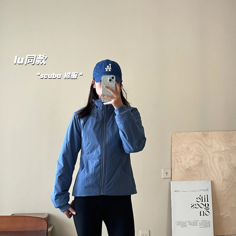 Легкая хлопковая куртка Лулу, повседневная, универсальная, с стоячим воротником, для бега, спорта, йоги, для женщин