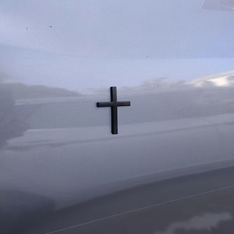 Popular Car Metal Stickers 3D Stereo Metal Cross Car Stickers Scratch Stickers Car Rear Stickers Personalized Body Decoration