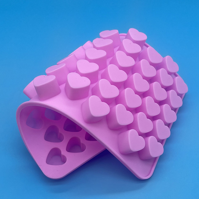 Cross-Border 55-Piece Heart Mini Silicone Mold Non-Stick Chocolate DIY Cake Accessories Silicone Cake Mold