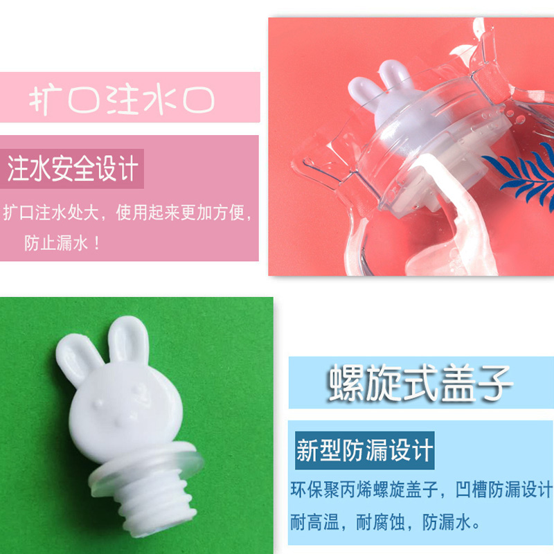 Explosion-proof Hot Water Bottle Filled with Water Hand Warmer Cute Female Hot Compress Belly Warmer Medium Cartoon Plush Hot Water Bottle Filled with Water