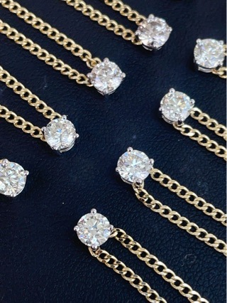 Sparkling Diamond Two-Tone Cuban Necklace Best Friend Collarbone Chain 18K Chain Fashion Reincarnation Classic Retro Modern Casual