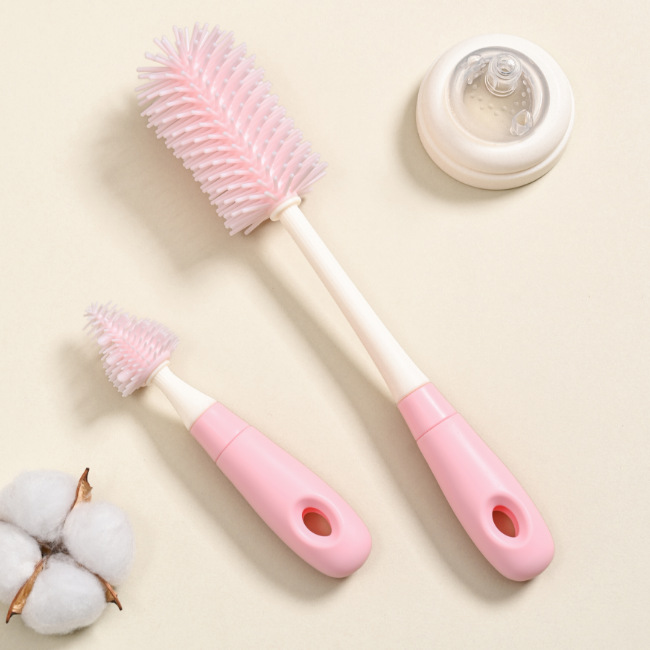 Silicone Baby Bottle Brush Cleaning Brush Newborn Baby Nipple Brush Bottle