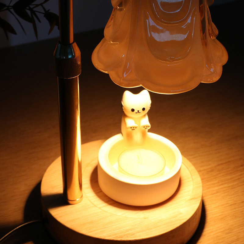 Log Aromatherapy Lamp Melted Wax Candle Warm Lamp Adjustable Light Melted Candle Holder Lamp Bedroom Aromatherapy Stove Melted Candle Lamp Amazon