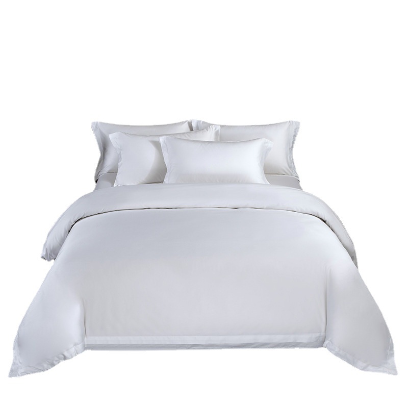 Hotel Linen Five-Star Hotel Four-Piece Set Hotel Bedding B&B Pure White Sheets Quilt Cover Wholesale
