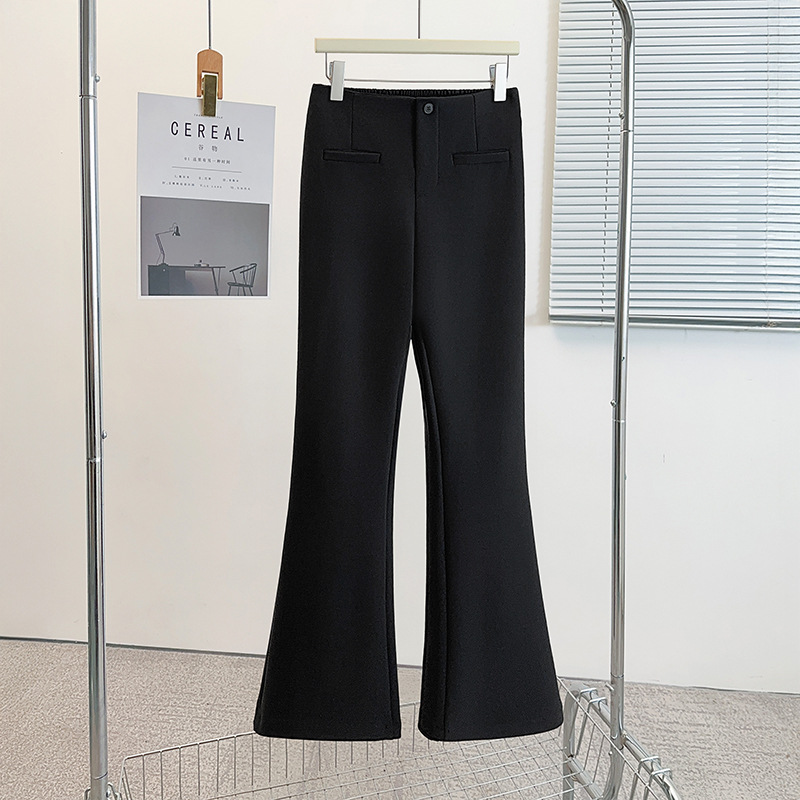 Ранние весенние микро-брюки для женщин, большие размеры, новые брюки с высокой талией, стройнящие, узкие расклешенные брюки