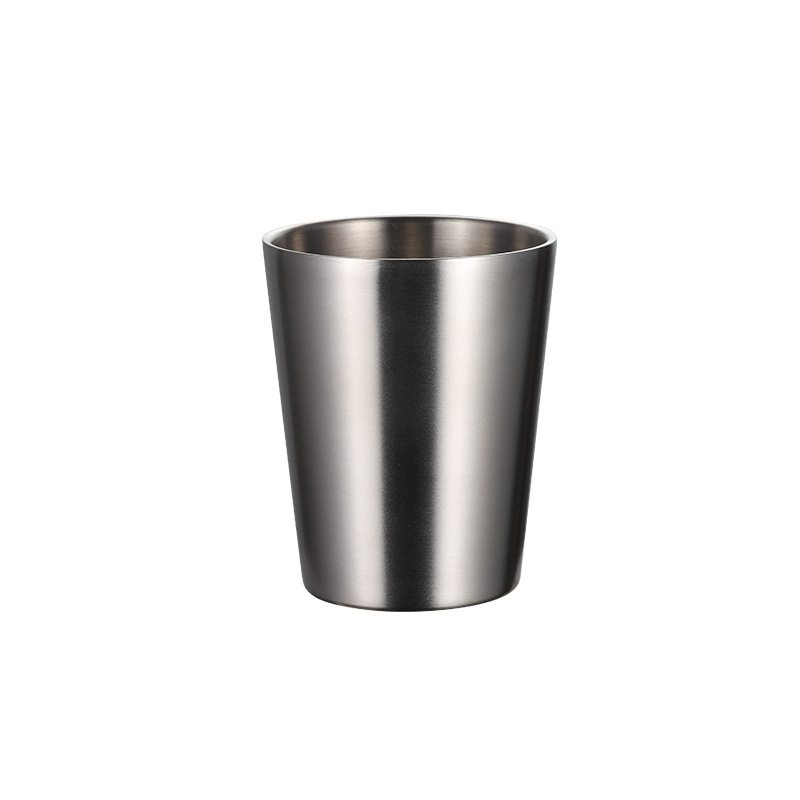 En 304 Stainless Steel Double Layer Korean Cup Insulated Multi-Size Hollow Beer Cup Drinking Cup Sanding Gift
