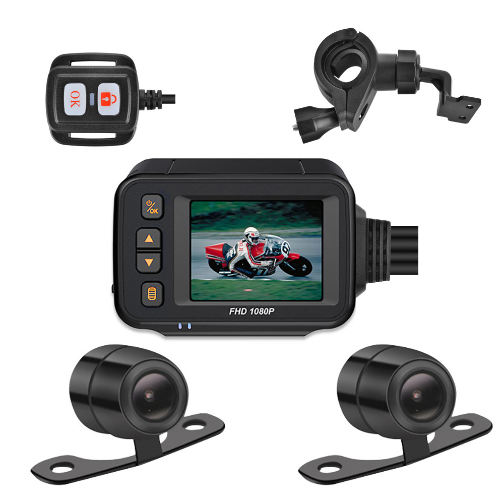 New motorcycle locomotive driving recorder 720p HD body full waterproof equipped with wire control riding recorder