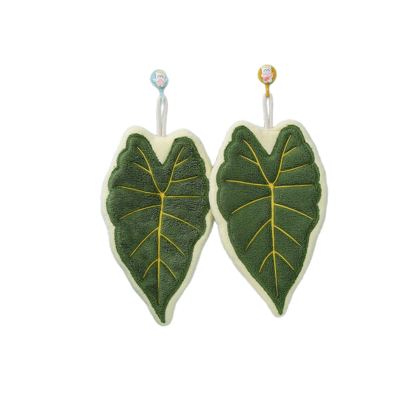 Leaf Coral Velvet Hand Towel, Cute, Absorbent, Non-Shedding, Quick-Drying, Hanging, Thickeneded, Kidsren's Household Kitchen Towel Rag