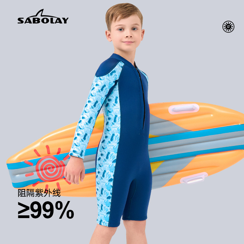 Customizable 2.5mm Kidsren's One-Piece Swimsuit Wet Warm and Cold-Proof Kidsren's Wetsuit Snorkeling Wear-Resistant Wetsuit