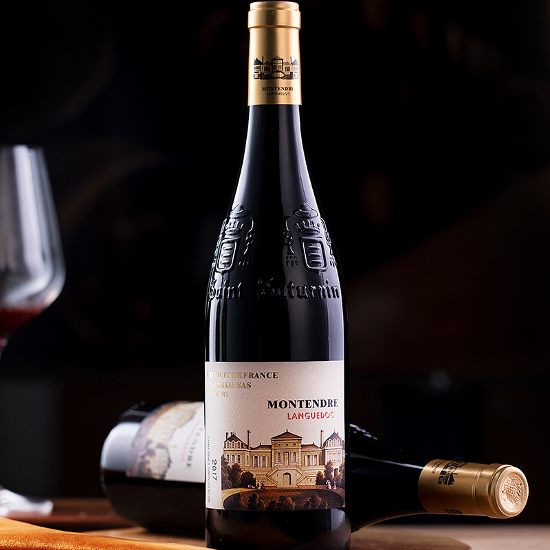 15-Degree French Original Imported Red Wine, 2 Bottles in a Gift Box, Dry Red Wine for Wedding Gifts, Aoc Light Luxury