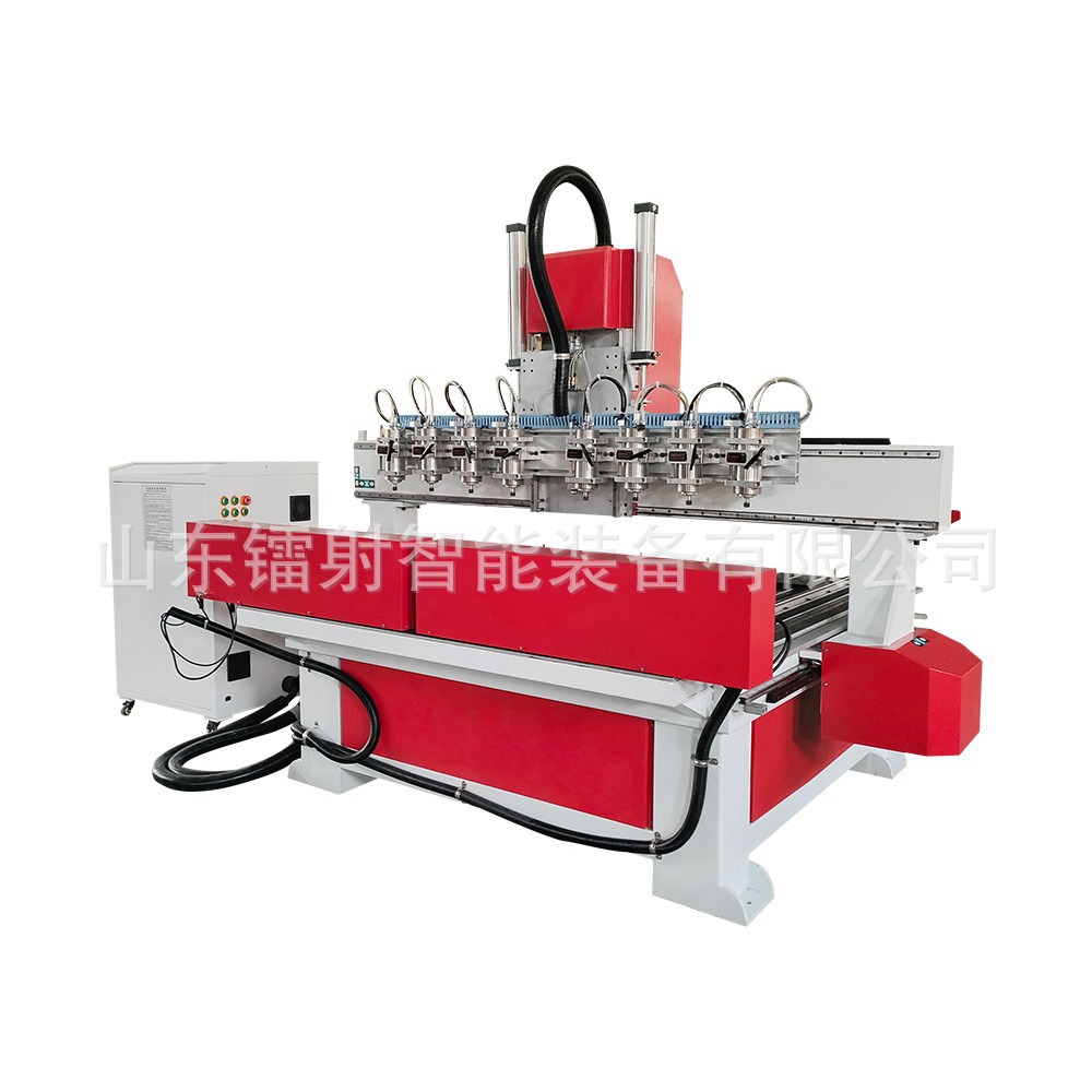 Multi-Head Engraving Machine for Crafts, Peach Wood Sword Engraving Machine, Solid Wood Furniture Engraving Machine, One-To-Eight Multi-Spindle Engraving Machine