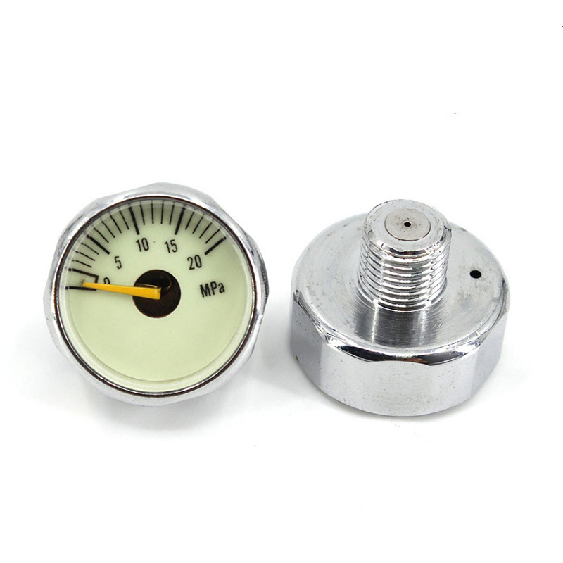 Small Pressure Gauge 25mm Diameter Luminous High Pressure Small Gauge 1500-6000Psi Export Quality Diving Oxygen Cylinder